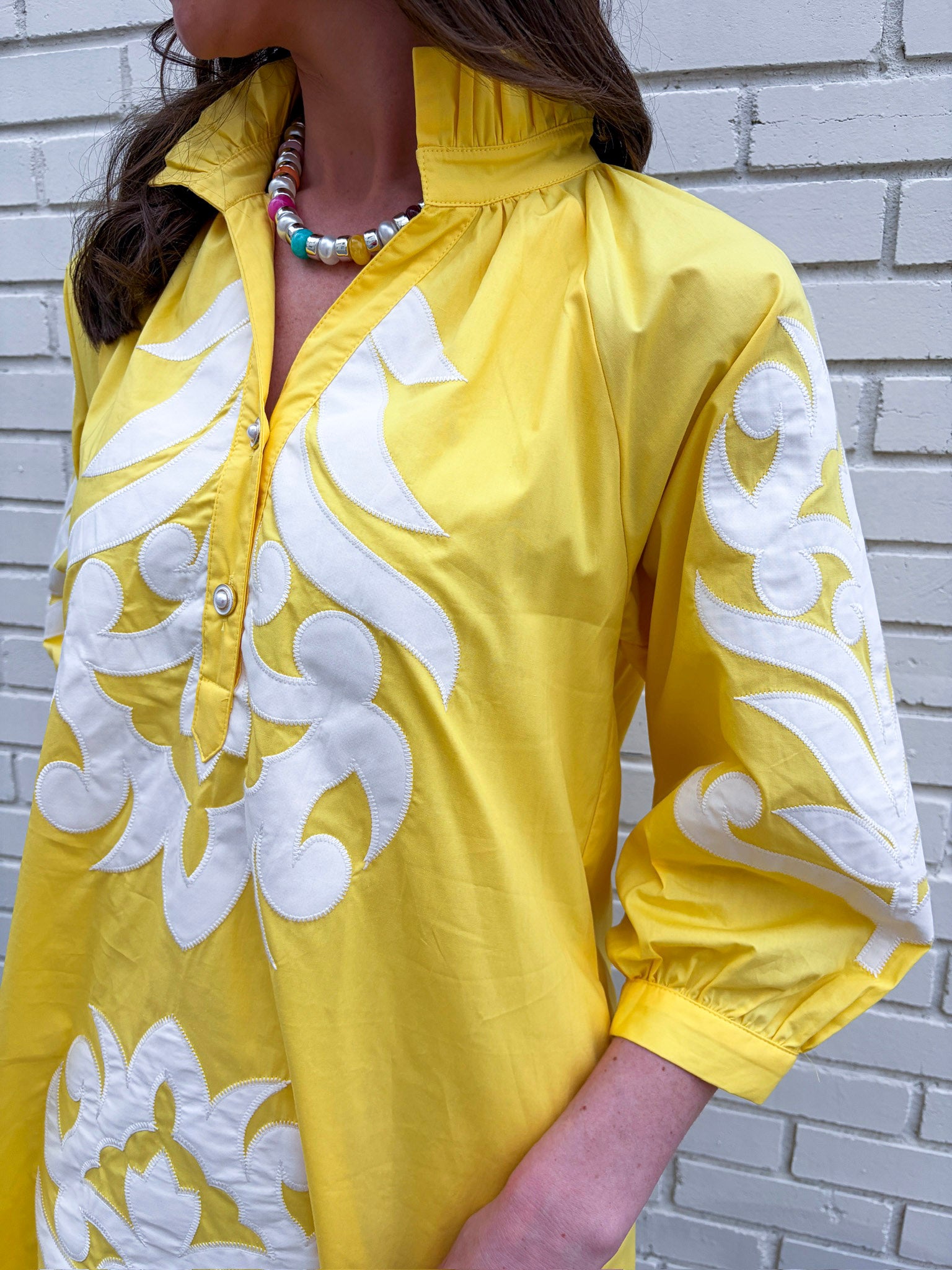 Isla Floral Baroque Dress-Yellow