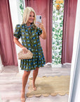 Baby Blossom Mini Dress-Brown