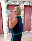 Soft Motion Knit Top-Navy
