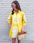 Isla Floral Baroque Dress-Yellow