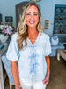 Vintage Eyelet Top-Light Blue