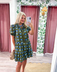 Baby Blossom Mini Dress-Brown