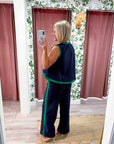 Soft Motion Knit Top-Navy