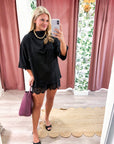 Old Mill Mock Neck Top-Black