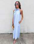 Julia Pinstripe Maxi Dress