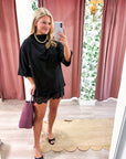 Old Mill Mock Neck Top-Black