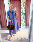 The Iconic Stripe Midi Dress-Royal