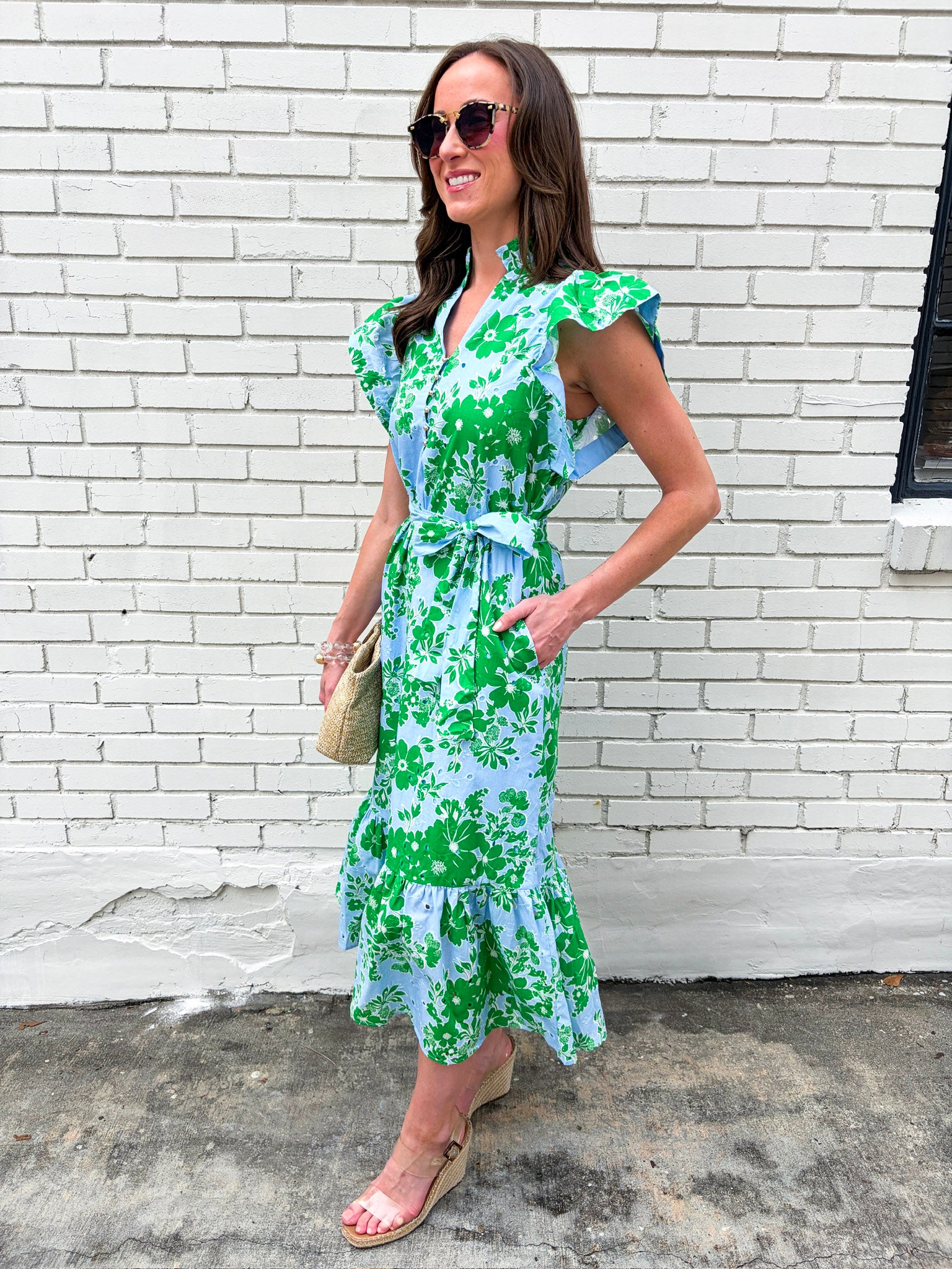Delicate Petals Midi Dress