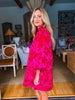 Like a Dream Jacquard Dress-Hot Pink