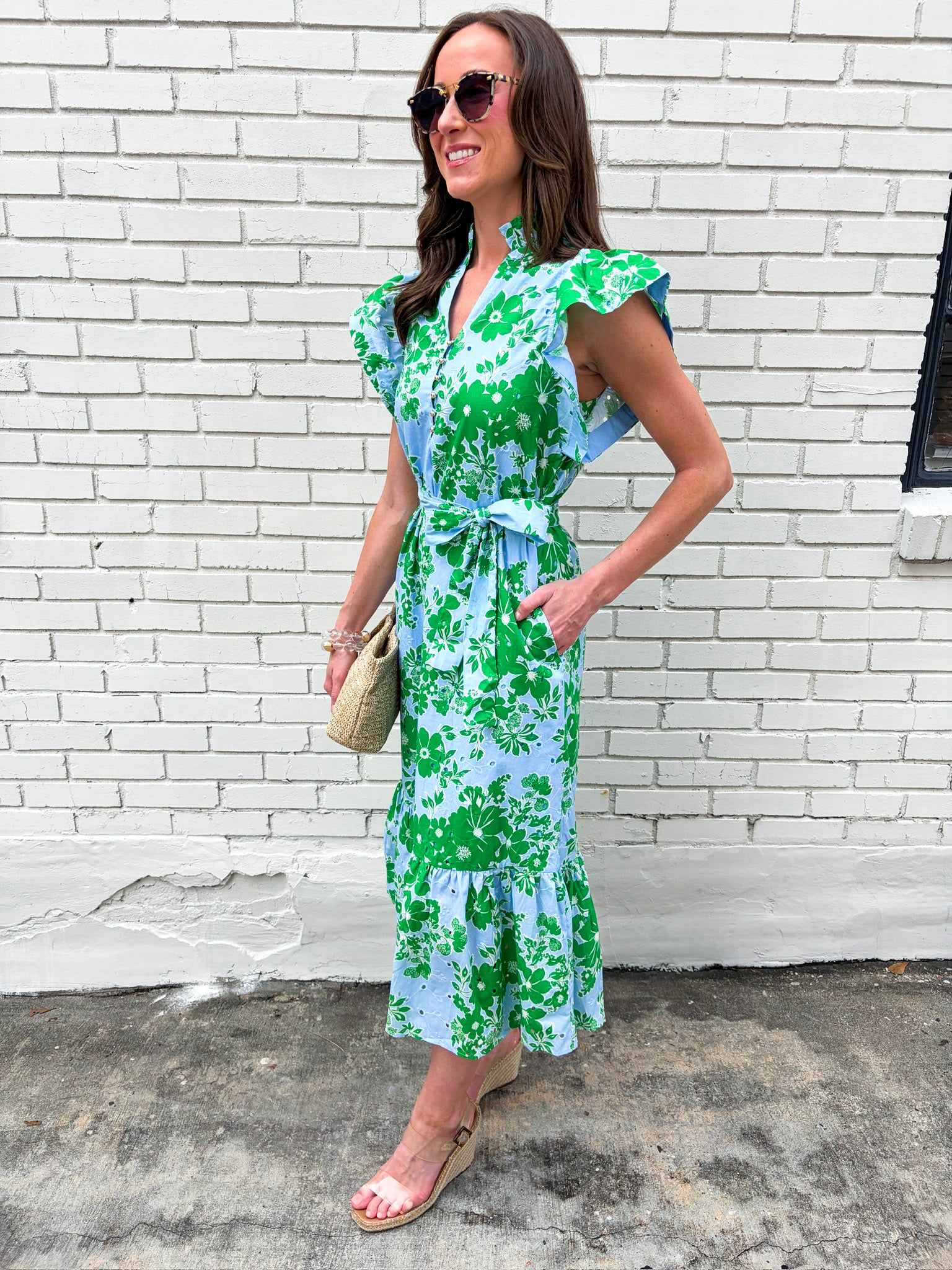 Delicate Petals Midi Dress