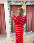 Mariselle Maxi Dress-Red/Pink