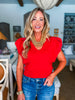 Meet Up Knit Top-Red