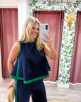 Soft Motion Knit Top-Navy