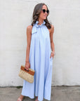 Julia Pinstripe Maxi Dress