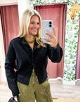 Fireside Cottage Cardigan-Black