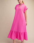 Simple Joy Midi Dress-Hot Pink