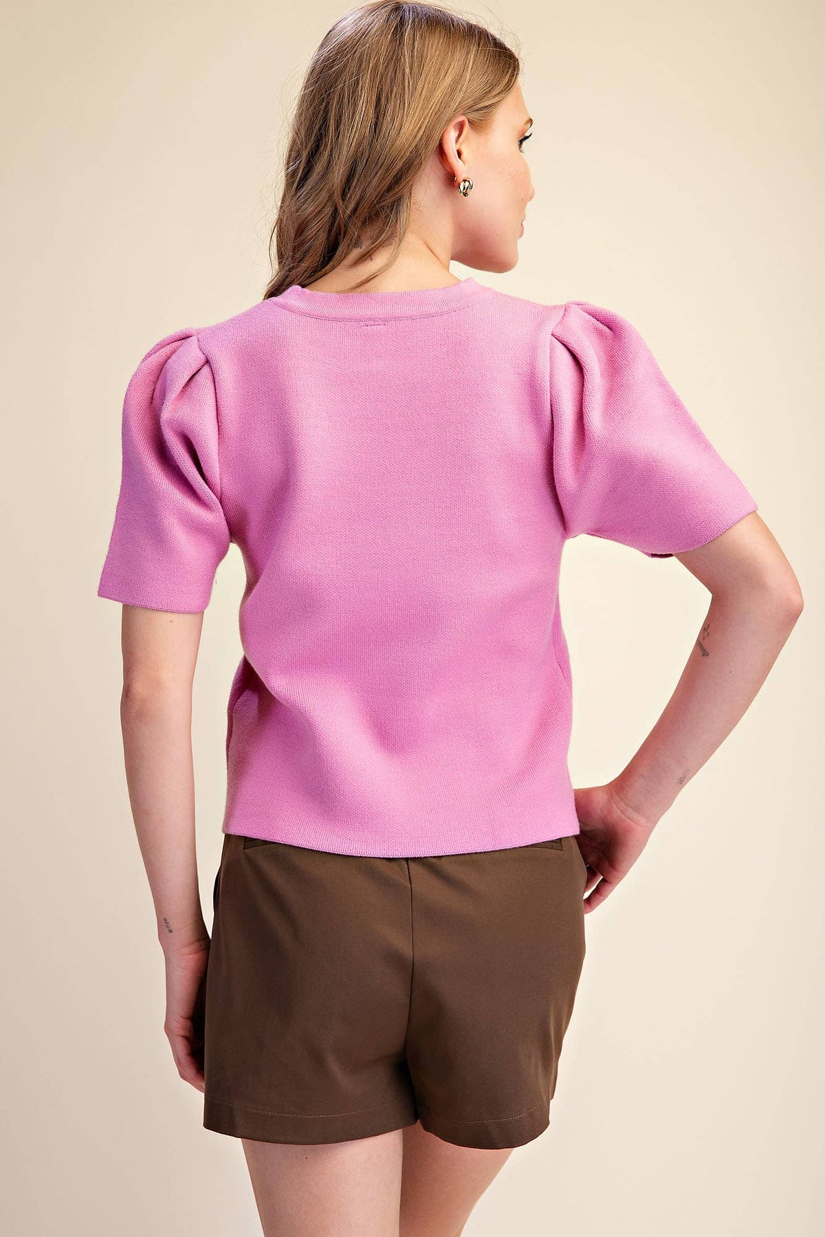 Sunday Autumn Knit Top-Pink