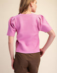 Sunday Autumn Knit Top-Pink
