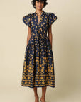 Clara Floral Puff Sleeve Midi Dress