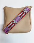 Mayan Print Bag Strap-Red/Green