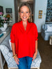 My Type Poplin Top-Red