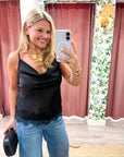 Lace Allure Top-Black