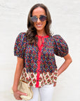 Boho Mix Floral Print Top