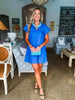 Weekend Vibes Mini Dress-Royal Blue