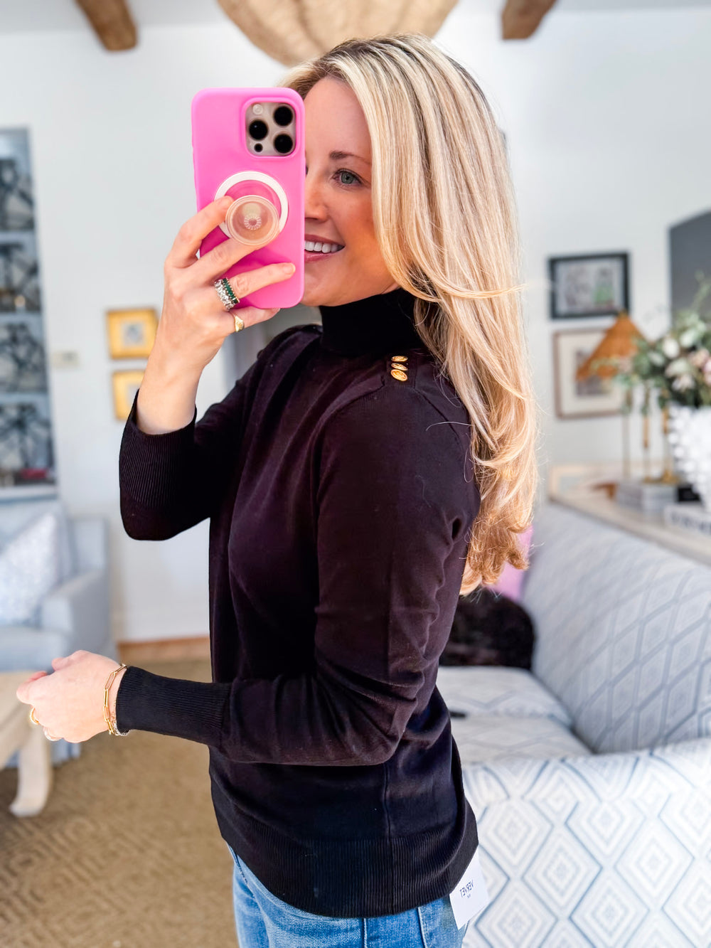 Uptown Edit Sweater With Button Detail