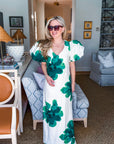 PREORDER: Camellia Puff-Sleeve Maxi Dress-Kelly Green