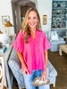 Rustic Charm Top- Coral Pink