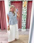 Harbor Heirloom Top-Blue/Navy