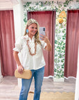 PREORDER: Dominique Scallop Embroidered Top
