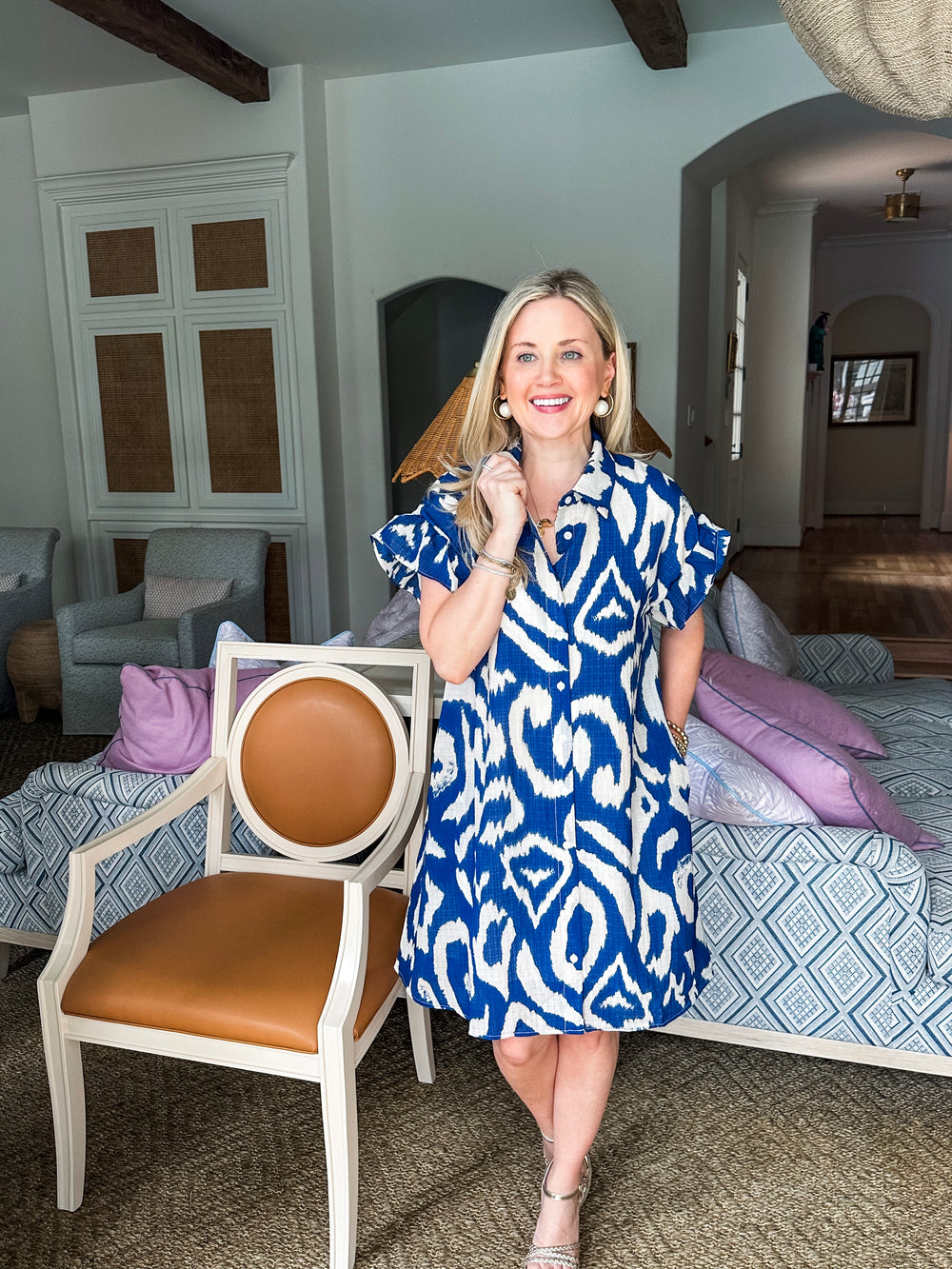 Safari Chic Mini Dress- Royal