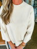 Solid Staple Knit Top- Ivory