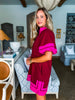 Mykonos Meetup Mini Dress-Burgundy