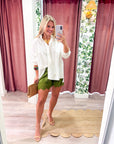 Satin Allure Shorts-Olive