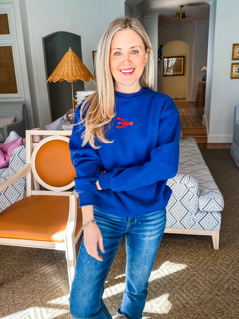 Nantucket Days Lobster Sweatshirt- Navy