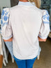 Lighthearted Embroidered Top-Ecru