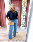 Genevieve Bubble Top-Navy