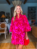 Like a Dream Jacquard Dress-Hot Pink
