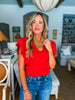 Meet Up Knit Top-Red