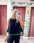 Soft Motion Knit Top-Navy