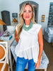 Right Fit Peplum Top-White