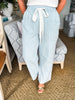 Striped Wide Leg Cropped Pants