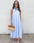 Julia Pinstripe Maxi Dress