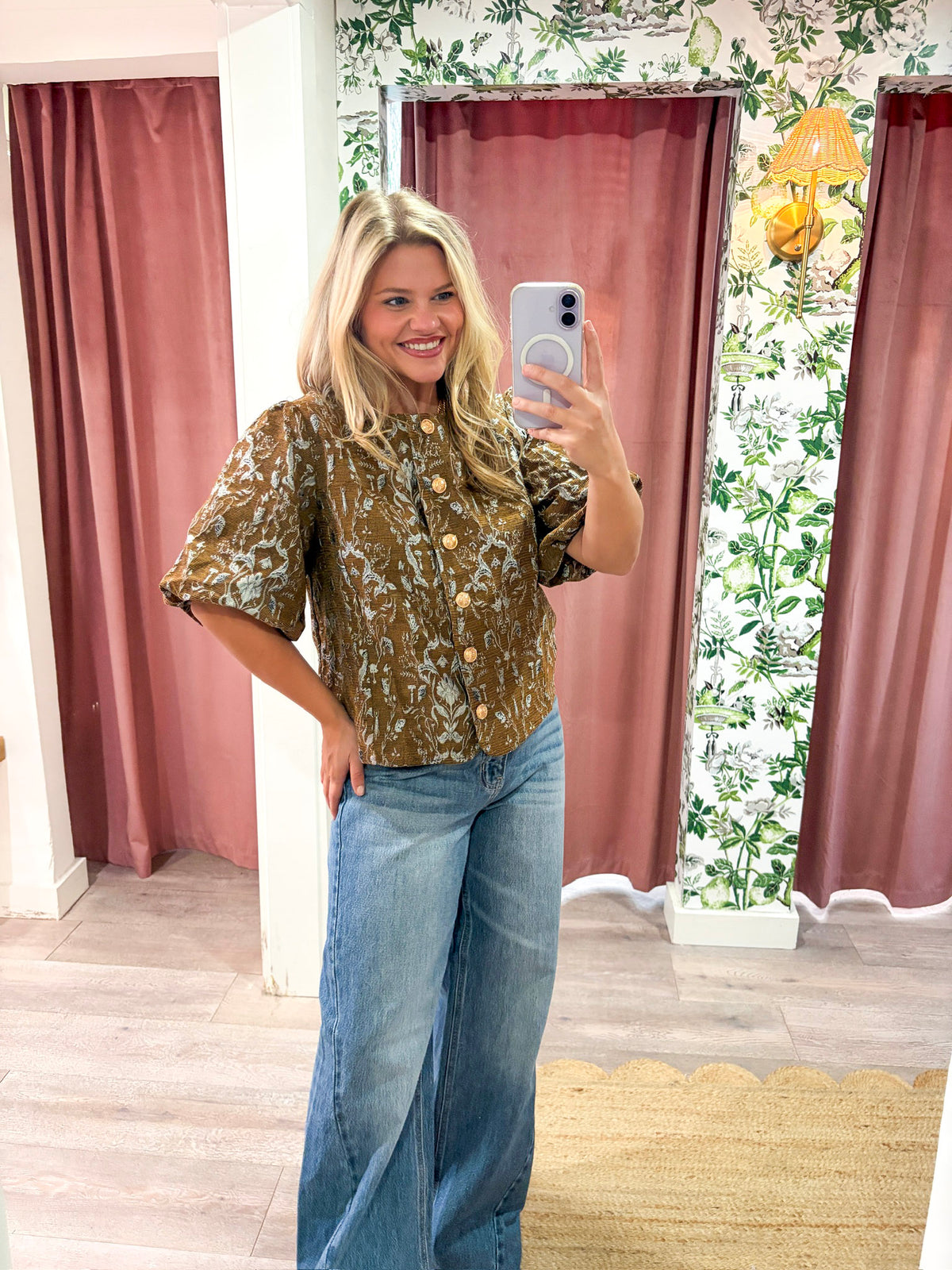 Lavinia Floral Jacquard Top