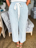 Striped Wide Leg Cropped Pants