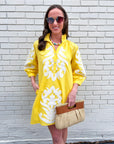Isla Floral Baroque Dress-Yellow