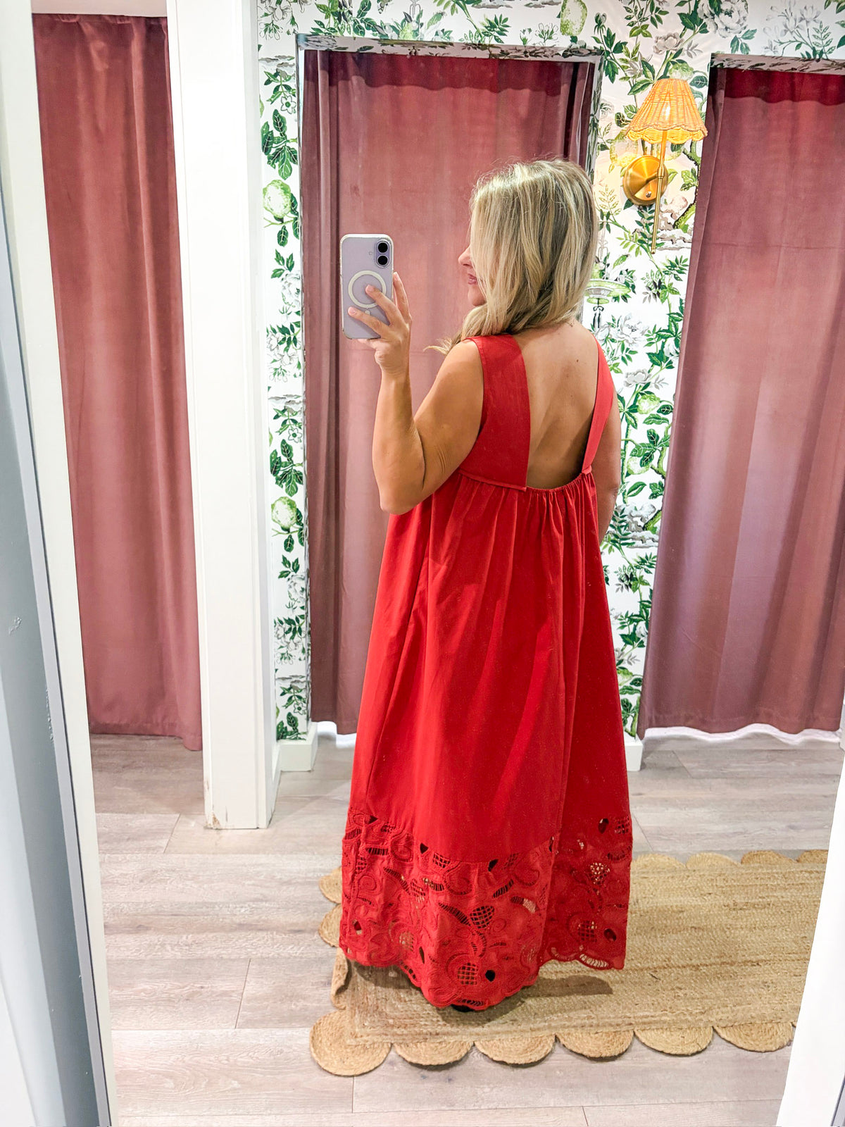 Desert Breeze Lace Maxi Dress-Rodeo Red